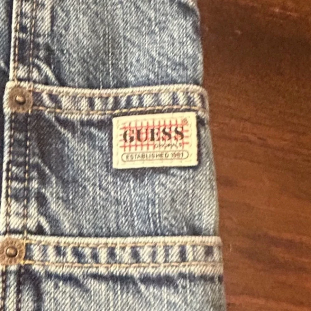 Guess Paint Splatter Carpenter Jean Shorts Cargo 32 Utility Denim Grunge 90s